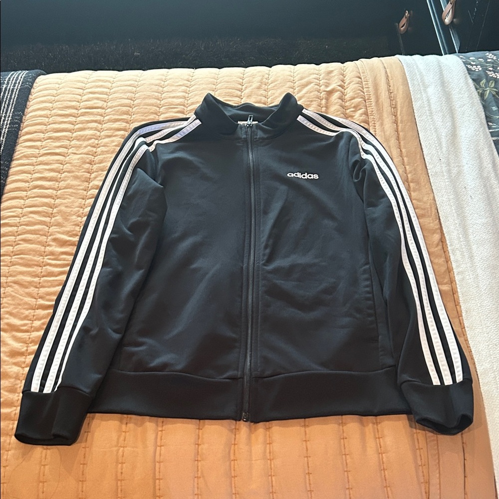 Adidas Black and White Track Jacket for Men